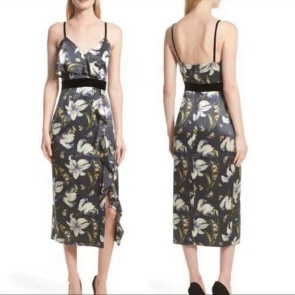 EUC Cinq a Sept Leena Midi Dress Sz. 2 - Picture 2 of 8